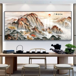 家和万事兴字画中式客厅装饰画国画沙发背景墙壁画办公室挂画山水画