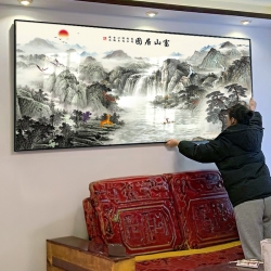 流水生财客厅装饰画定制深圳装饰画批发市场淘宝拼多多装饰画代发